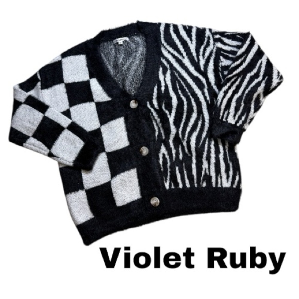 Violet Ruby Black and White Cardigan